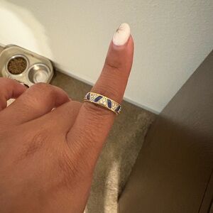 Pandora gold plated Blue and Gold Women's Ring